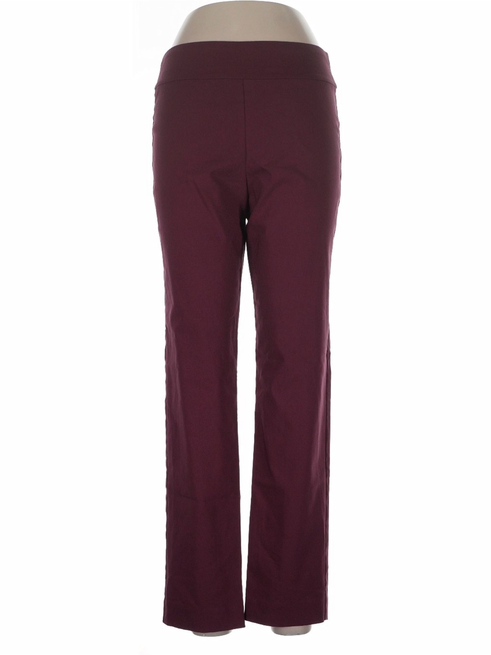 Krazy Larry Womens 10 Pants Burgundy Pull On Stretch Straight Leg Made in USA